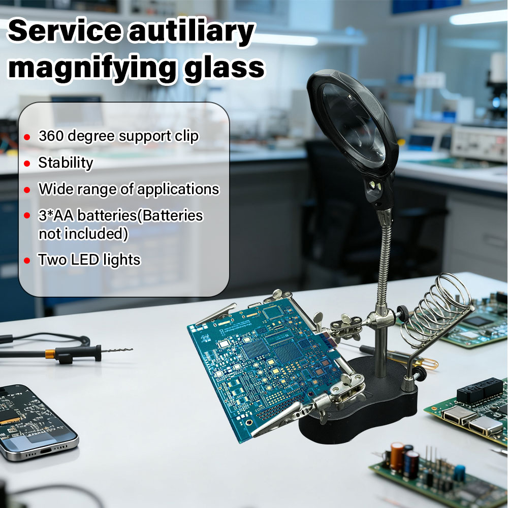 1 Juego de reparación de correa auxiliar, lupa de luz, placa base de teléfono móvil, dispositivo Digital, mesa de herramientas de mantenimiento