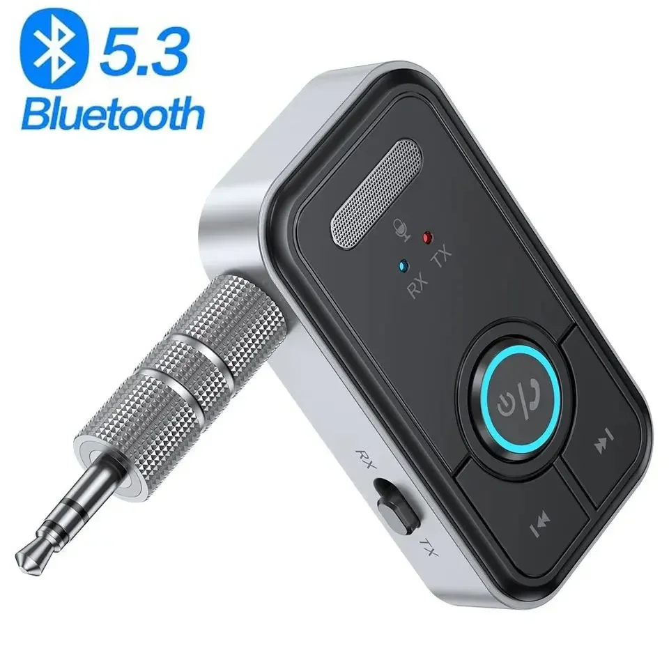 Adaptador de Audio inalámbrico para coche, receptor y transmisor con Bluetooth 5,3, para música, auriculares, altavoz, Conector de 3,5mm, AUX