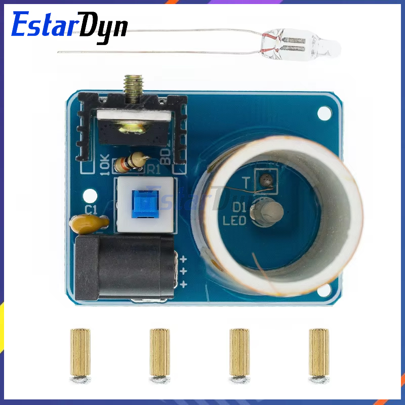 Estardyn BD243 Mini Tesla Coil Kit Magic Props DIY Parts Empty Lights Technology Diy Electronics BD243C