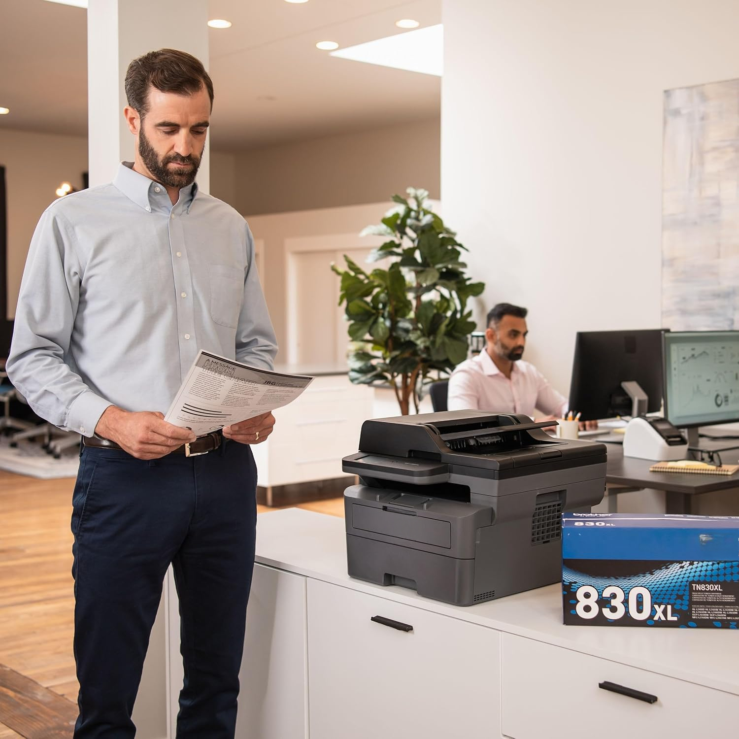 MFC-L2820DW Wireless Compact Monochrome All-in-One Laser Printer with Copy, Scan and Fax, Duplex, Black & White