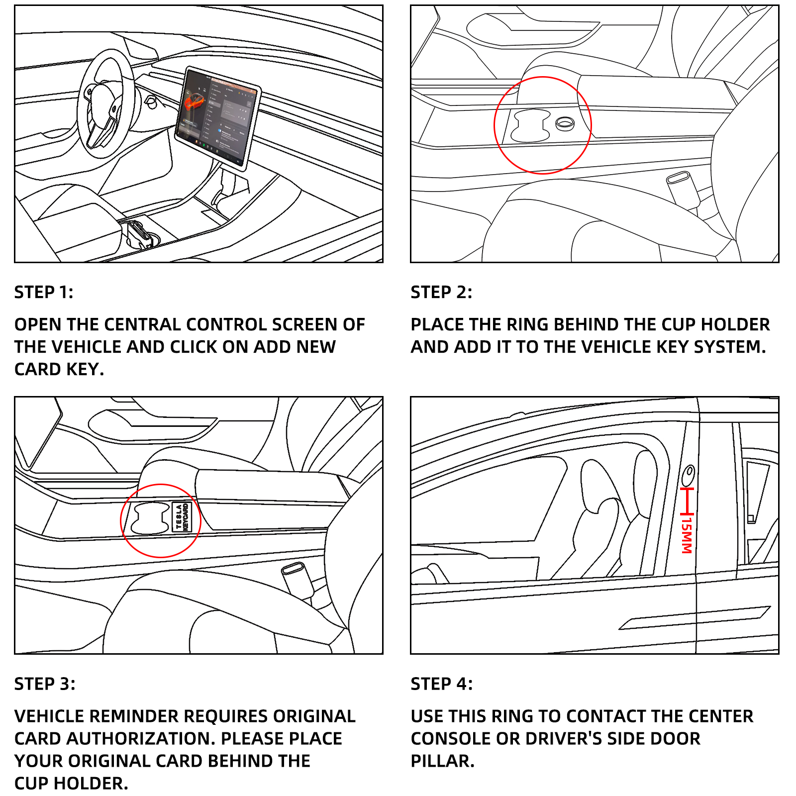 RFID-керамический аксессуар для смарт-кольца Tesla для Tesla Model 3/Y/X/S, замена брелока и открытой дверцы с картой ключа
