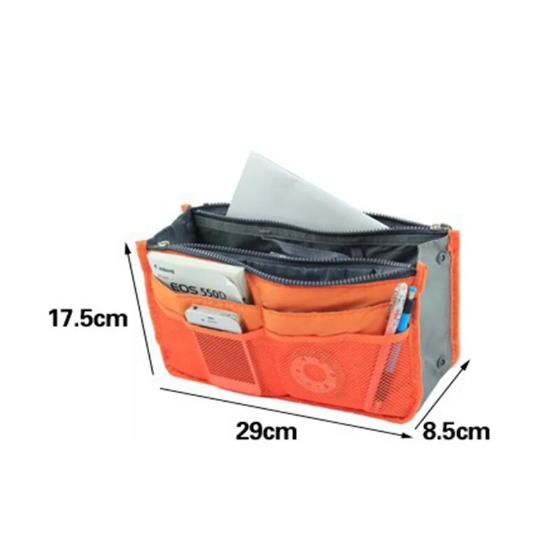 (1pc)Korean Version Multifunctional Folding Storage Bag with Double Zippers, Large Capacity WOMEN'S Portable Makeup Bag