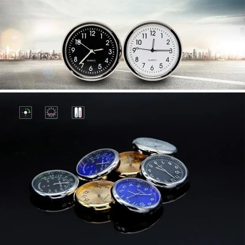 Zegar samochodowy Luminous Auto Ornament Mini Automobiles Internal Stick-On Digital Watch Mechanics Quartz Clocks 40mm 43mm