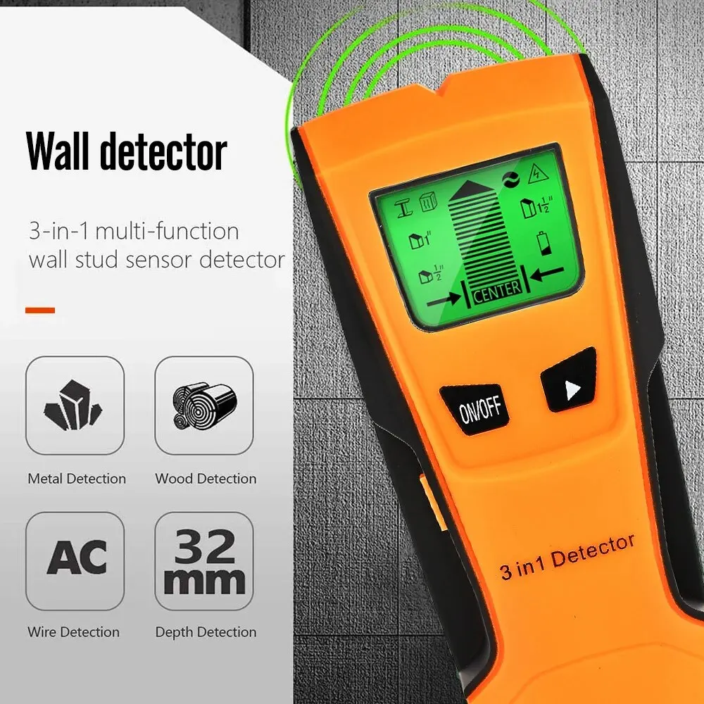 Wandscanner Pijpzoeker Pijpdraaddetector Live Wire Gadgets Detecteer muur Elektrische boxzoeker Digitale 3-in-1 sensor Wandscanner
