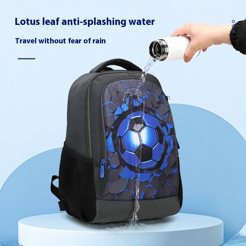 Sacs à dos de football à coque rigide pour garçons, sacs de livre pour collégiens, sac à dos multifonctionnel, charge USB, noir, Orth4WD