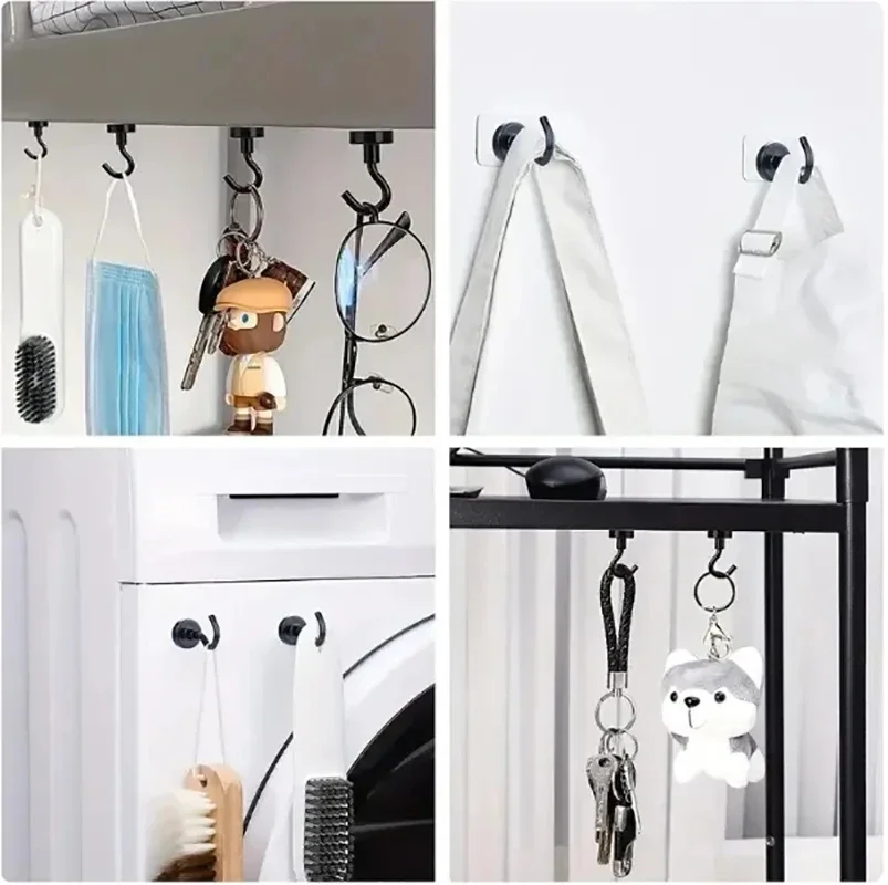 6Pcs Black Magnetic Hook 15 Lbs (Approx 7Kg) Indoor Hangings, Kitchens, Workplaces, Offices and Garages