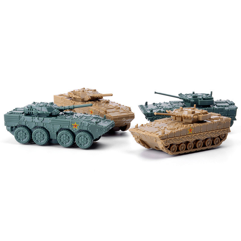 4D 1/144 Tank Infantry Fighting Vehicle Rocket Launcher Finished Model 4pcs/set Miniature Military Weapon Model Toy