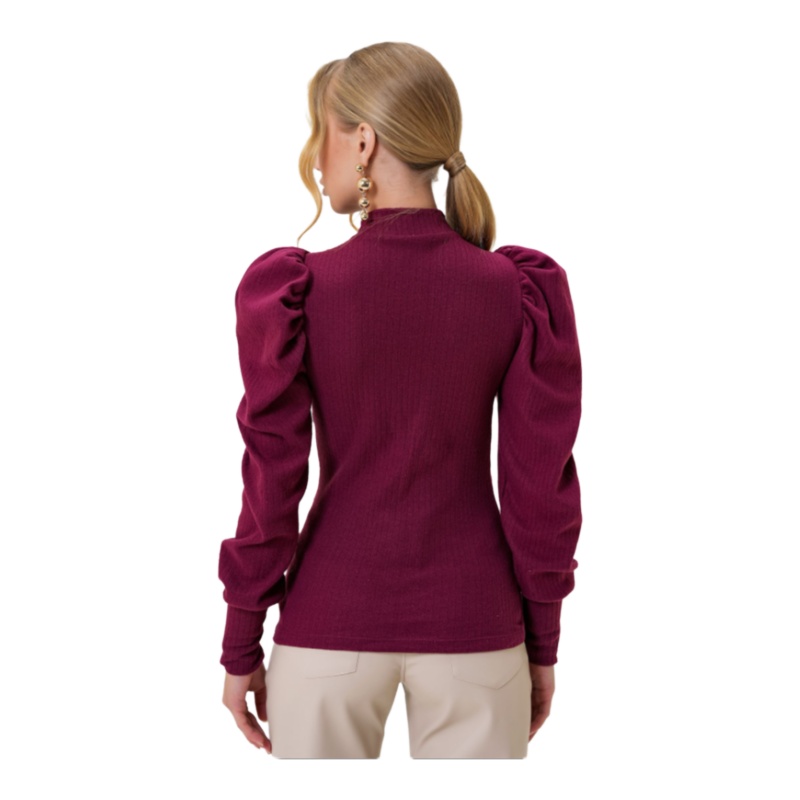 TYZA Trend Alaçatı Stili Women Blouse PuffedRuffle Sleeve Unprinted Woven Regular Fit Crew Neck Evening Daily Plain