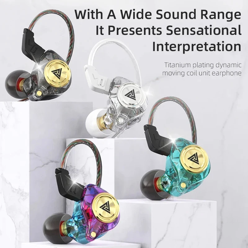 Original QKZ AK3 FiLe HiFi Kopfhörer 3,5 mm kabelgebundene Kopfhörer mit Mikrofon Bass Stereo Ohrhörer Musik Sport Headset für Smartphone