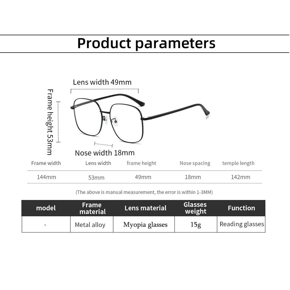 Anti Blue Light Metal Polygons Myopia Glasses Women Men Computer Myopic Optical Eyeglasses Unisex Goggle 0-0.5-1-1.5...-6