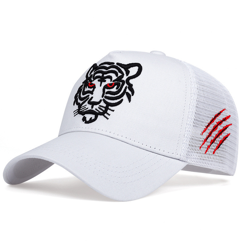 Sommer Tiger Kopf Hut Männer Atmungsaktive Große Kopf Geldbörse Seine Hut High Top Gestickte Baseball Kappe Sonnenschutz Schatten Kappe