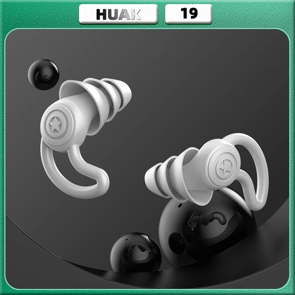3 Layers Ear Plugs for Sleep Noise Reduction Silicone Earplugs Reusable Hearing Protection Sound Blocking Earplugs for Swim