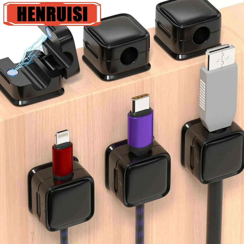 1/3/6PCS Kabel Organizer Halter Magnetische Kabel Glatte Einstellbare Kabel Halter Unter Schreibtisch Kabel Management draht Keeper Auto Clips