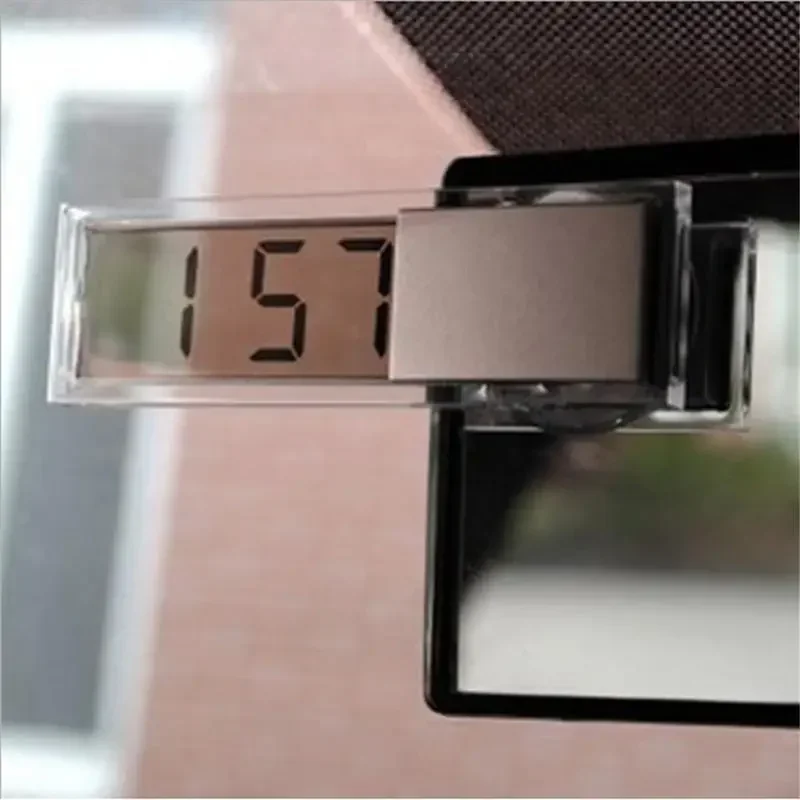 Mini reloj electrónico Digital para coche, reloj con pantalla LCD transparente duradera de alta calidad con decoración Universal con ventosa