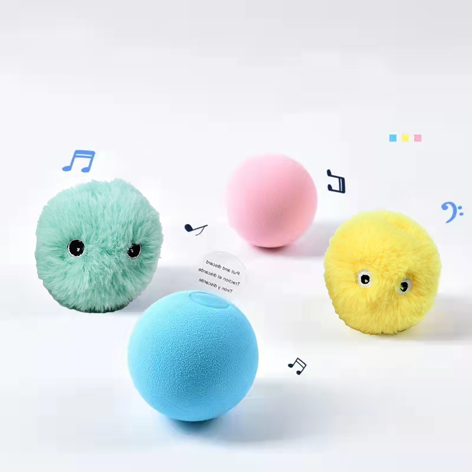 스마트 고양이 장난감 대화 형 공 플러시 전기 Catnip 훈련 장난감 새끼 고양이 터치 울리는 애완 동물 제품 끽끽 거리는 장난감 공 고양이 Supplie
