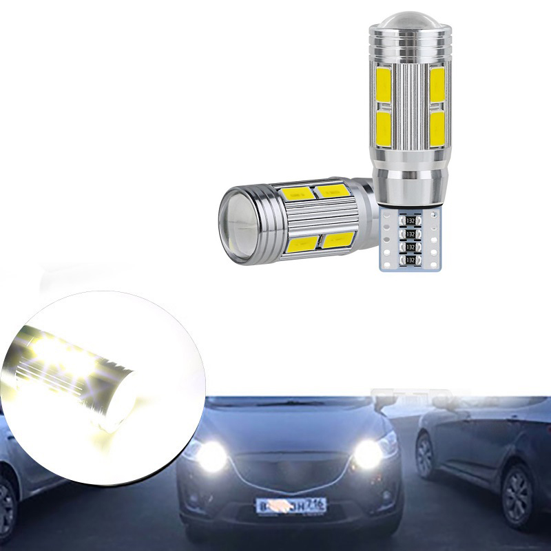 2 個 W5W T10 12V 6000K 5630 10 SMD 車 LED 電球 Canbus ナンバープレートウェッジサイドターンシグナルライト超高輝度ホワイト