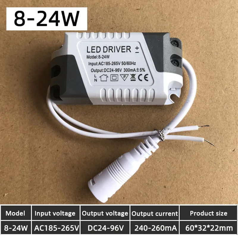 Driver LED AC 110V 220V a DC 12V DC 24V 8-18W 8-24W Trasformatore di illuminazione Lampada da soffitto Adattatore di alimentazione per strisce LED 280mA