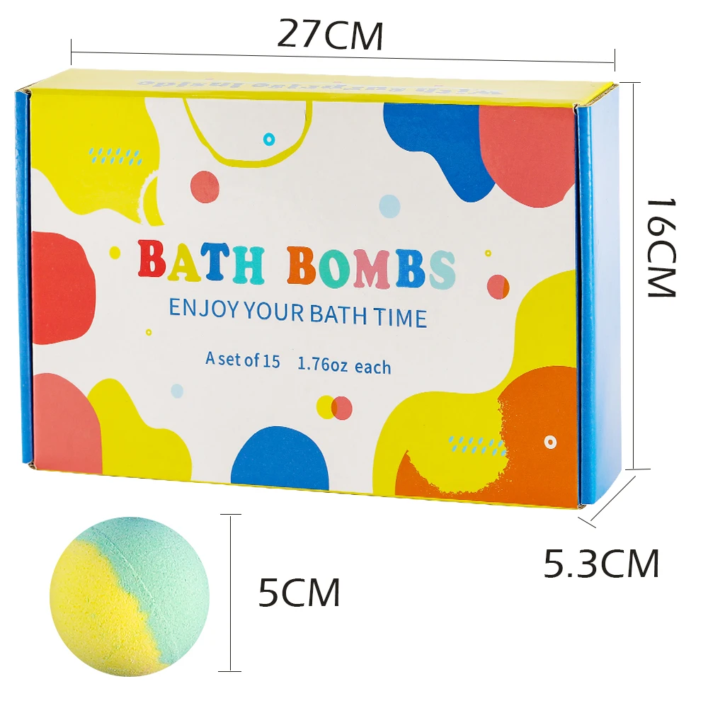 Bath Bombs สําหรับเด็กที่มีความประหลาดใจภายใน,ชุดของขวัญระเบิดอาบน้ําสําหรับเด็ก 15 แพ็ค, ออร์แกนิกธรรมชาติเด็ก Bubble Bath Fizzy พร้อมของเล่นอาบน้ํา