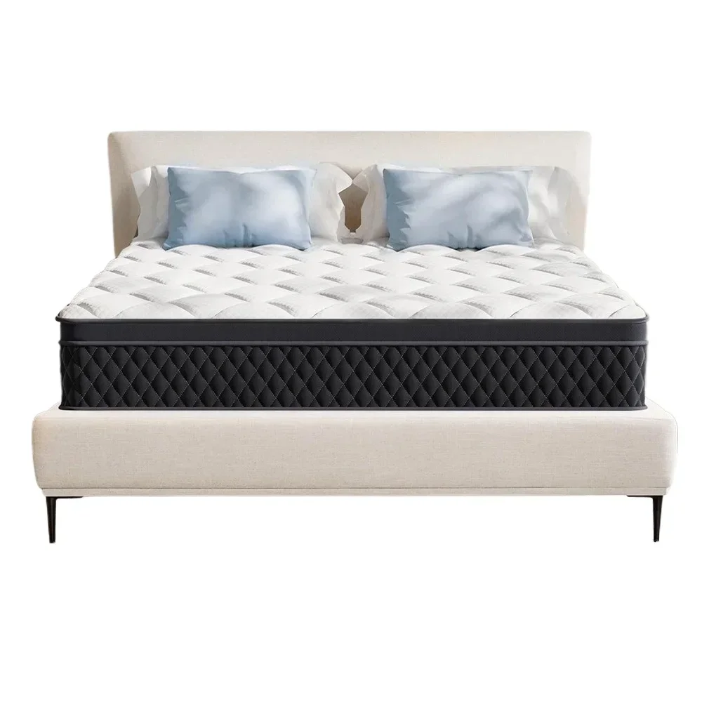 King Size Mattress, 12 Inch Memory Foam Hybrid Mattress, Pressure Relieving Bed in a Box, Individual Pocket Springs