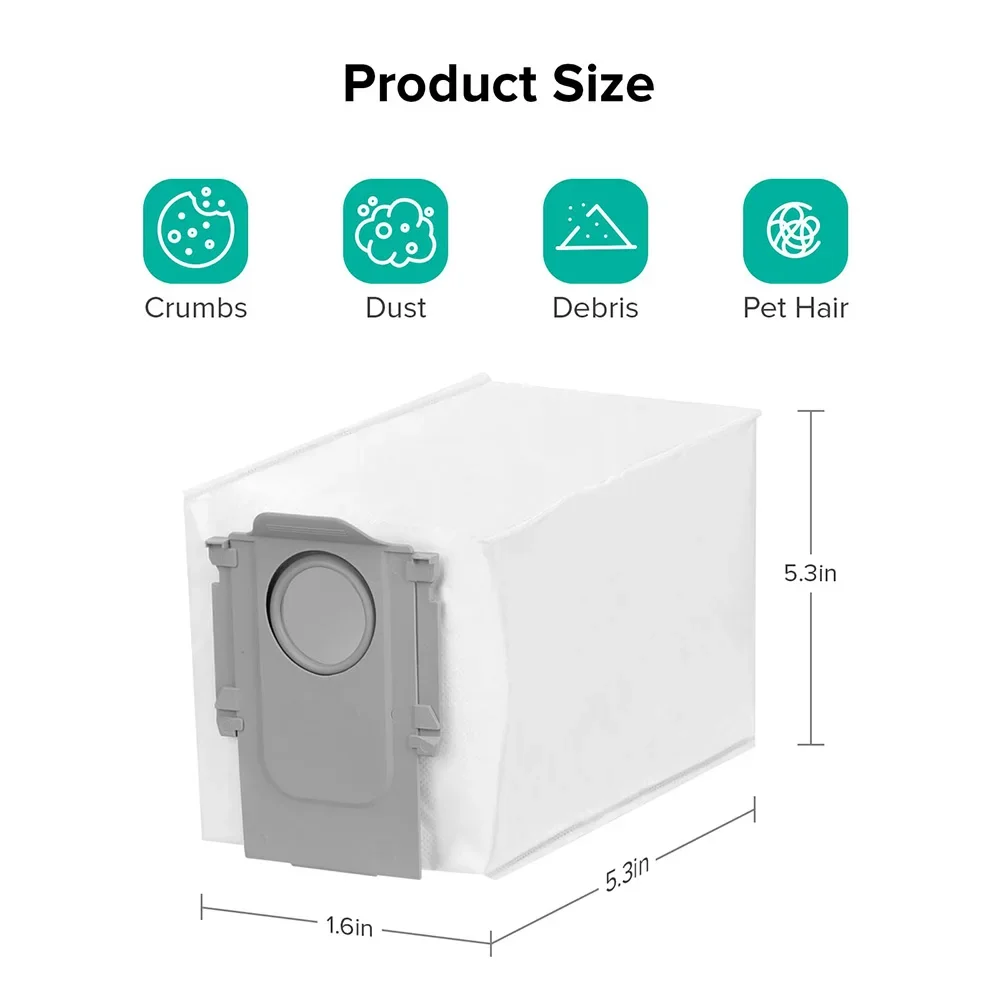 Bolsa de polvo para Roborock QRevo/ S8 Maxv Ultra/Q Revo Maxv/Q Revo S/Q Revo Pro/QRevo Curv/Q Revo Master accesorios bolsas de 2,7 L