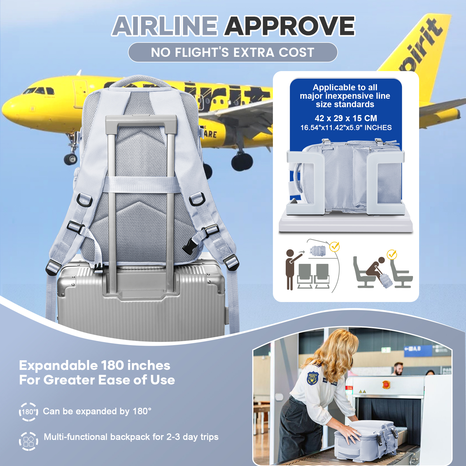 男性と女性のための真空圧縮バックパック、ファッション大学のラップトップバックパック、拡張ハイキングバックパック、旅行バックパック、15.6インチ