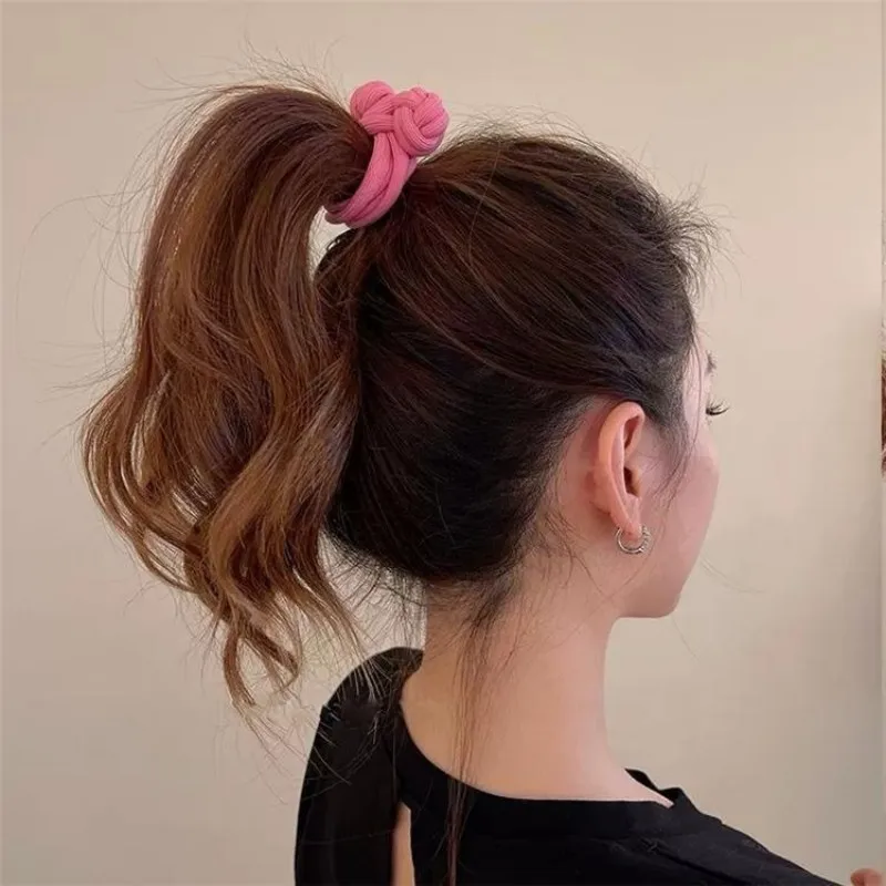 Acessórios de cabelo elásticos altos simples do temperamento da faixa de cabelo para mulheres