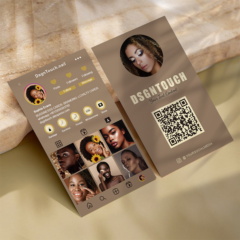 DsgnTouch Instagram Custom QR Card Review Customized Visit Lash Virtual Business Product Cards Beauty Personalized For Business