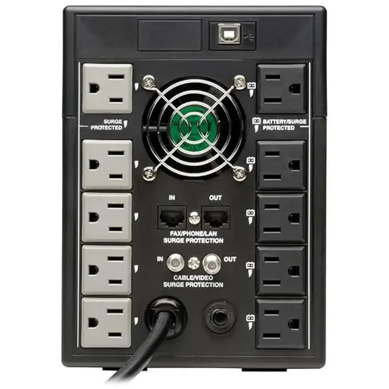 AVR LCD 디스플레이로 1500VA UPS 배터리 백업-10개 콘센트-USB-전화 및 동축 보호-Ups 전원 백업-서지 보호-라인