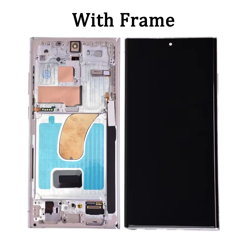 AMOLED S23 Ultra Screen Assembly for Samsung S23 Ultra S918B S918B/DS Lcd Display Digital Touch Screen Replace with Frame
