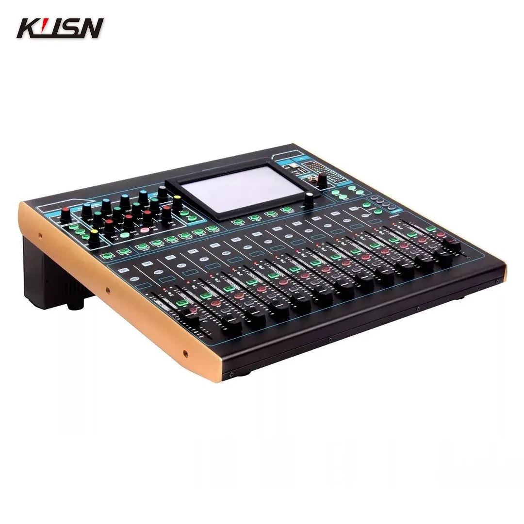 KF-20 20 Channel 6 Group Professional Audio Mixing Console Digital Sound Mixer Console With 7-inch Touchscreen Display USB