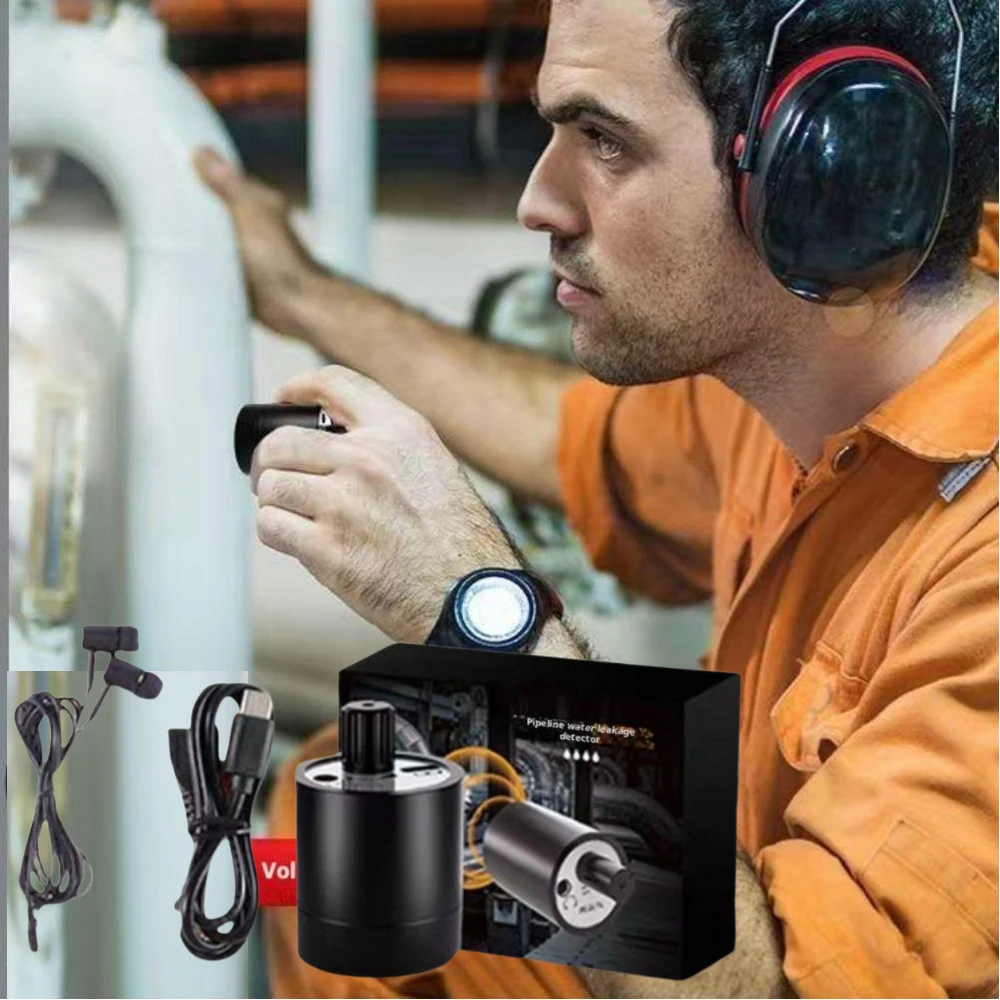 Détecteur de fuite d'alimentation d'eau, moniteur de fuite souterraine, kit de détection de fuite d'eau, détection sonore pour l'intérieur et l'extérieur