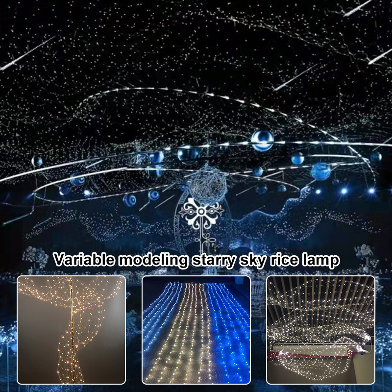 5/10M Wedding Ceiling Decor,LED Fishnet String Lights,Starry Sky Net Luminous Lamp,DIY Wedding Hall Birthday Ceiling Fairy Light