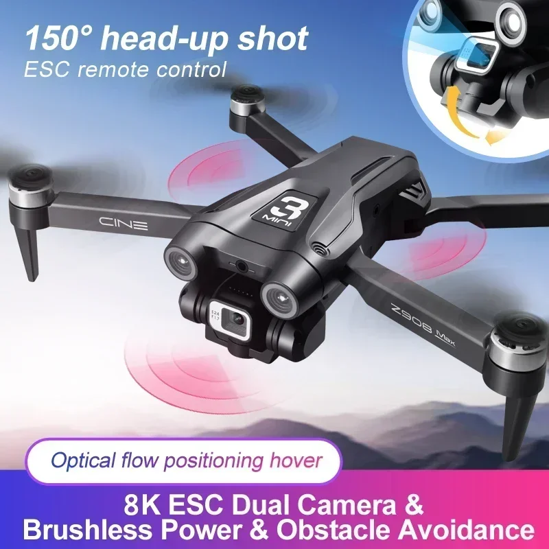 Edward z908pro max drone profissional câmeras duplas hd 8k motor sem escova gps fpv evitar obstáculos dobrável quadcopter uva 1000m