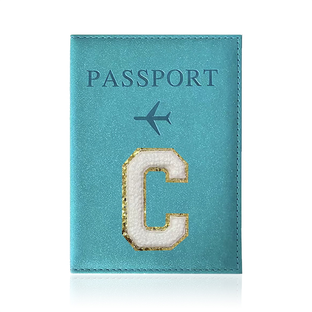 Capa protetora para passaporte, bolsa para passaporte, série de letras brancas, à prova d'água, porta-passaporte, porta-cartões de identificação pu