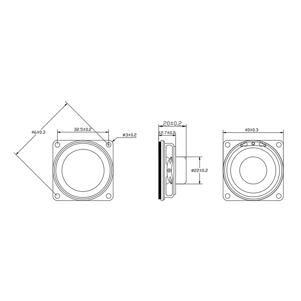 40mm Internal Magnetic Speaker 4ω 3W/5W Full Frequency Speaker 40mm Square Horn 0-20kHz For Walkie Talkies Bluetooth Speakers