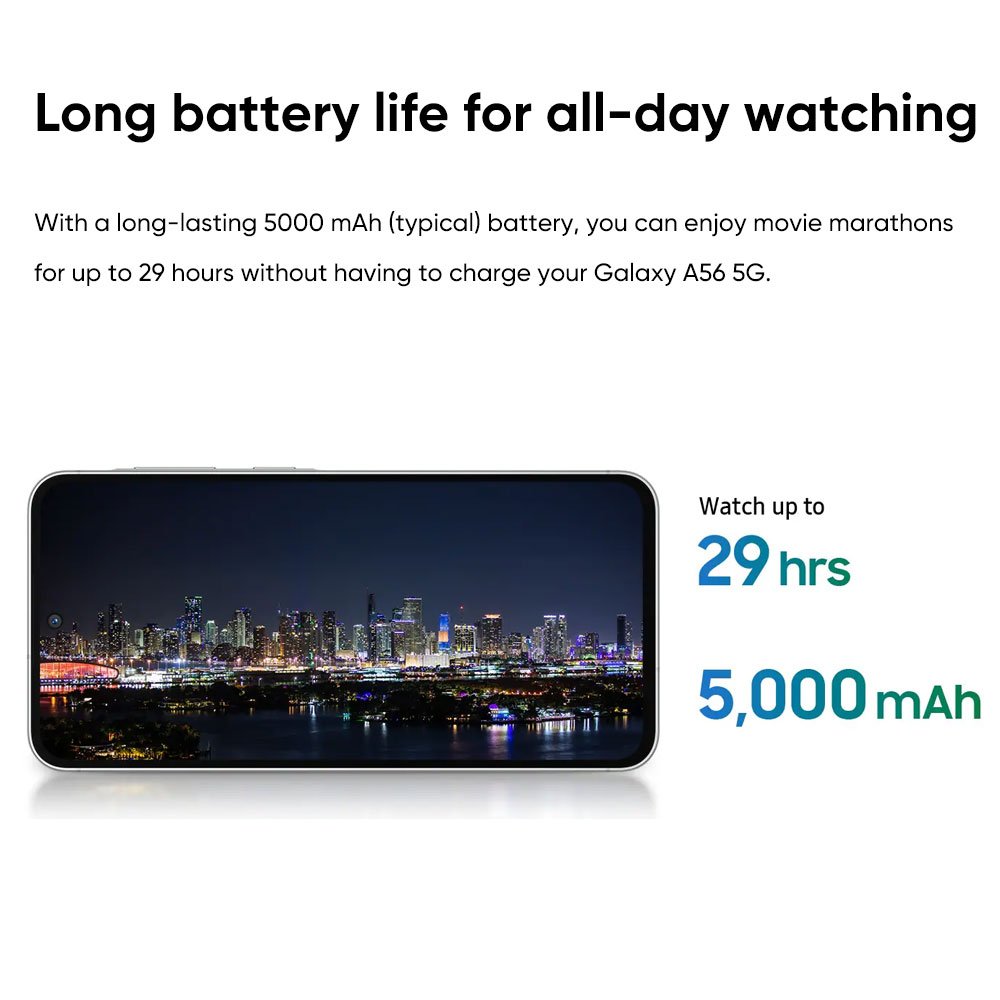 Versión Global Samsung Galaxy A56 Exynos 1580 5G Smartphone 6,7 "Super AMOLED 120Hz Pantalla 50MP Cámara 5000mAh 45W Carga Rápida