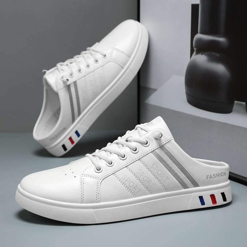 Novedad de verano, zapatillas para hombre, zapatos informales cómodos de marca para hombre, zapatillas planas a la moda, medias zapatillas de hombre de alta calidad, talla grande 48