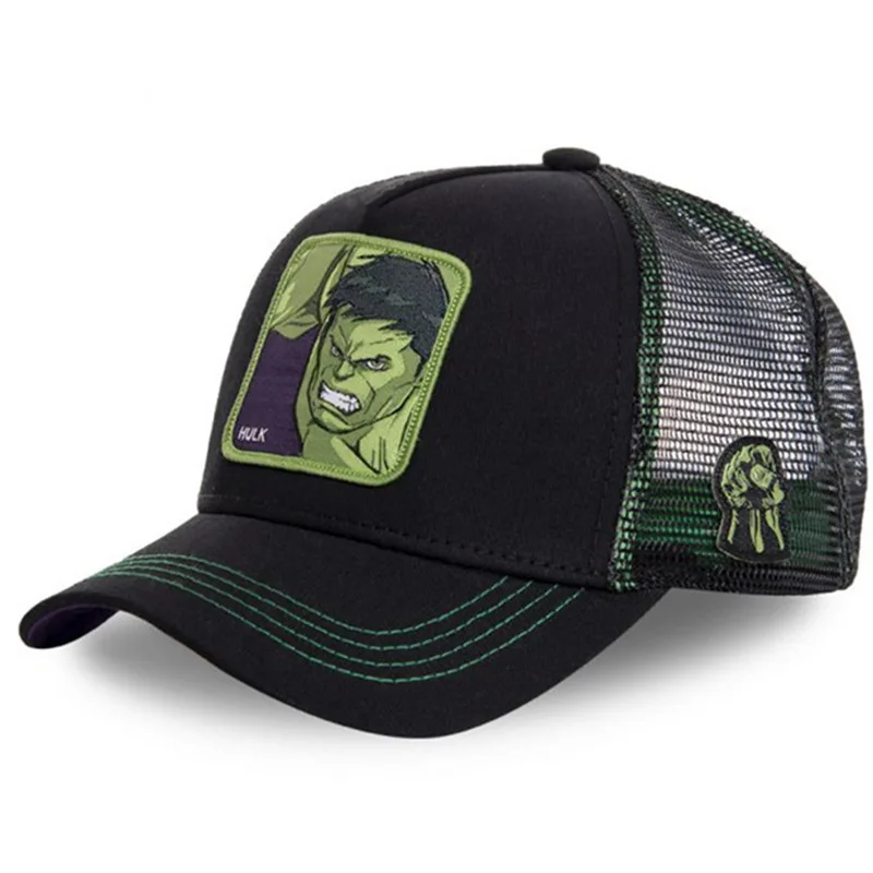 고품질 마블 모든 스타일 애니메이션 만화 Snapback 코튼 야구 모자 남자 여자 힙합 아빠 메쉬 트럭 모자 Dropshipping