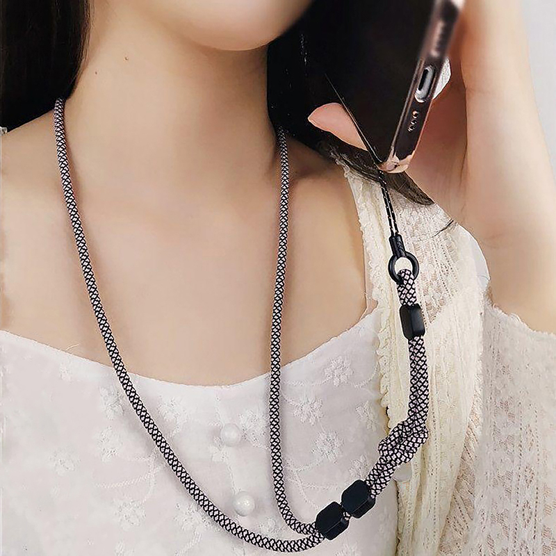 Lange Hals-Hängekette, handgewebtes Handy-Lanyard, stark und lang verstellbar, Dual-Use-Lanyard, Telefon-Anti-Verlust-Anhänger