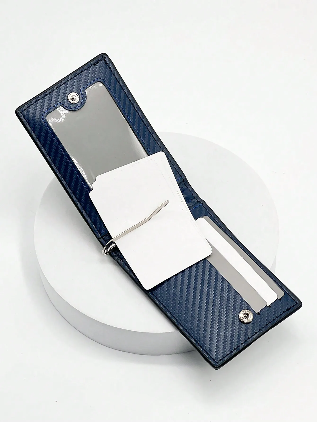 クリアランス_Rfid カーボンファイバーレザー メンズ エアタグウォレット 財布 クレジットカードホルダー エアタグ用財布 ブラック 高級 ミニマリスト カードホルダー