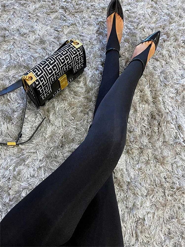 Korean Fashion Winter Black High Waisted Skinny Y2K Women Pants Sexy Glitter Casual Club 2024 Leggings Pants Long