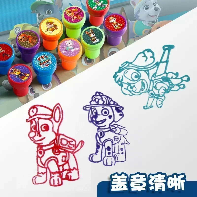 Figuras de acción de Paw Patrol, dibujos animados de Chase Marshall, escombros, Skye, estampado colorido, juguetes, fiesta de cumpleaños, regalos para bebé, 10 Uds.