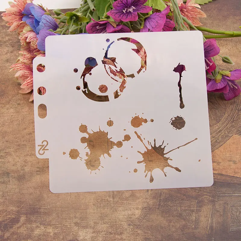 13Cm Mới Thả Vòng Tròn Chấm Tự Làm Lớp Dựng Stencils Tranh Treo Tường Sổ Lưu Tô Màu Nổi Album Trang Trí Thẻ Bản Mẫu