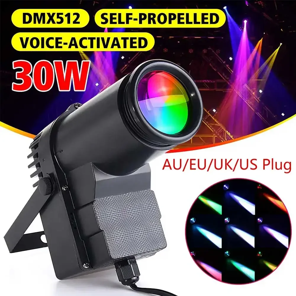 30w rgbw led pinspot licht bühnen licht mini strahler dmx512 bunte disco strahl für dj party ktv spiegel kugel stift scheinwerfer