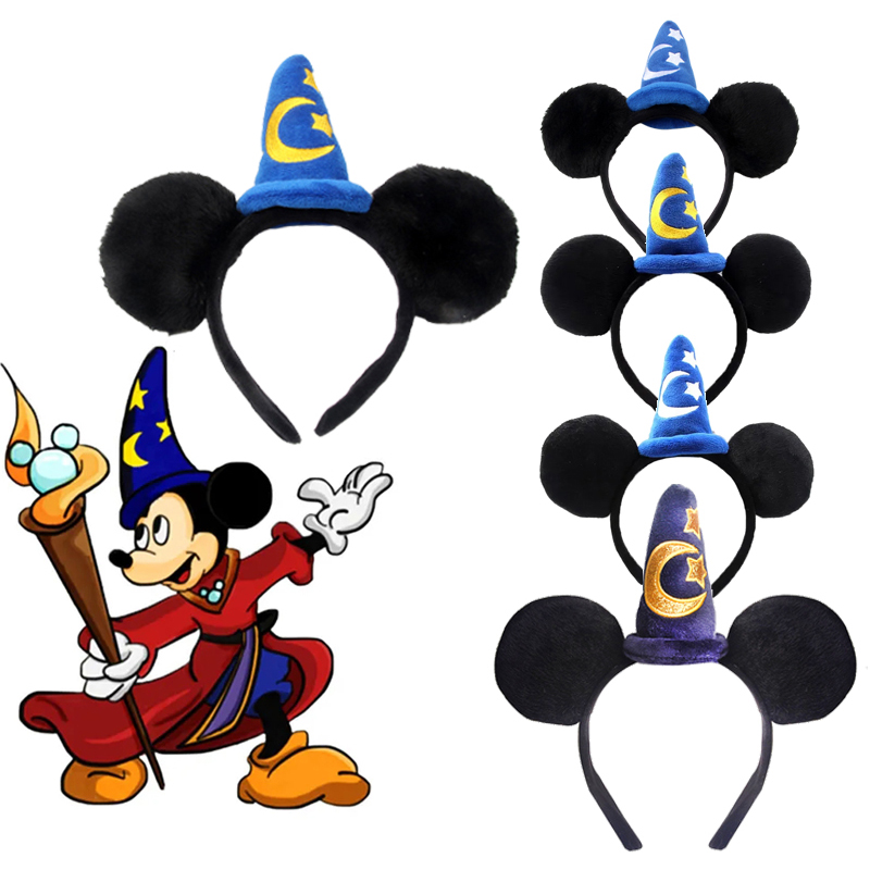 Gorro mágico con bordado de dibujos animados de Mickey Mouse, diadema con gorro de estrella, diadema para mostrar MOE, sombrero de Papá Noel, sombreros para niñas