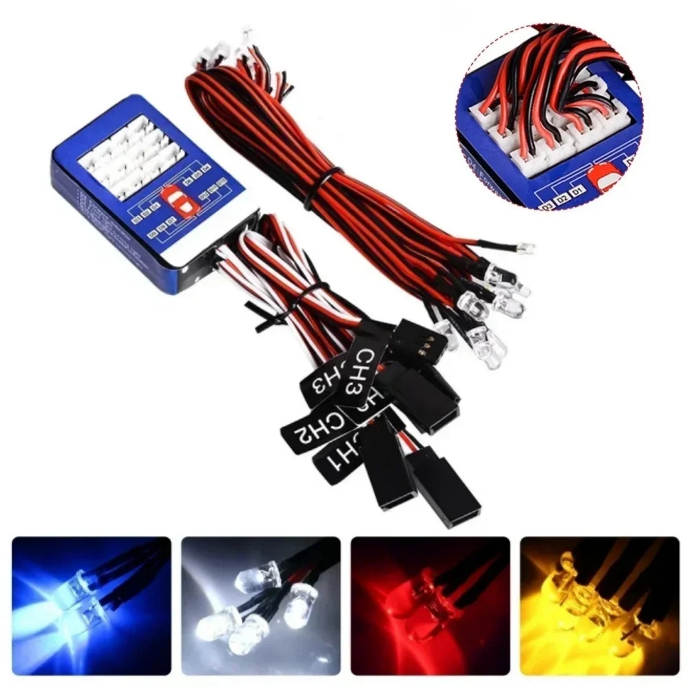 Rc-Auto-Simulationsblitzlicht, 12 LED-Beleuchtungsset, Lenkbremse für Modelle im Maßstab 1:10, Yokomo Tamiya TRX HSP HPI Axial Rc4wd