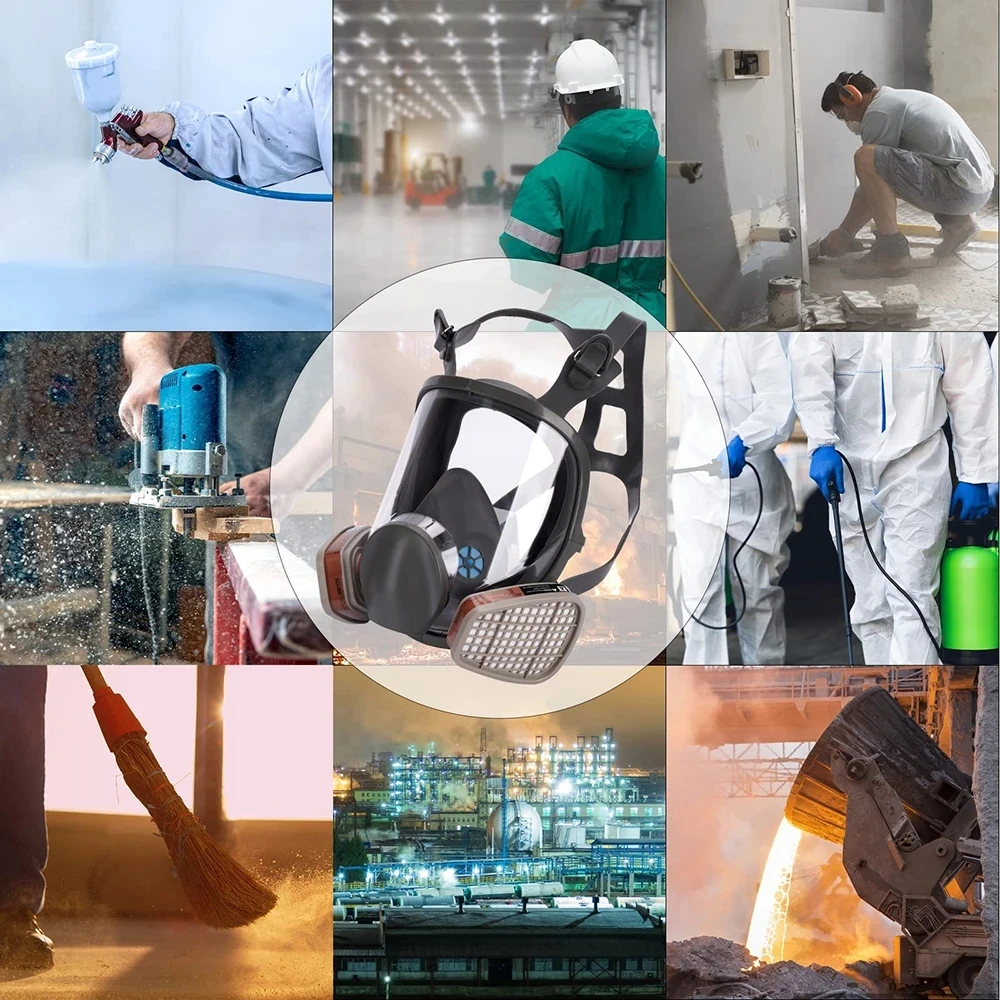 15 In 1 Mặt Nạ Nguyên Mặt, Có Thể Tái Sử Dụng Nhiều Lần, Rộng Tầm Nhìn, sử Dụng Rộng Rãi Trong Sơn Và Hàn Gỗ Mặt Nạ 6800