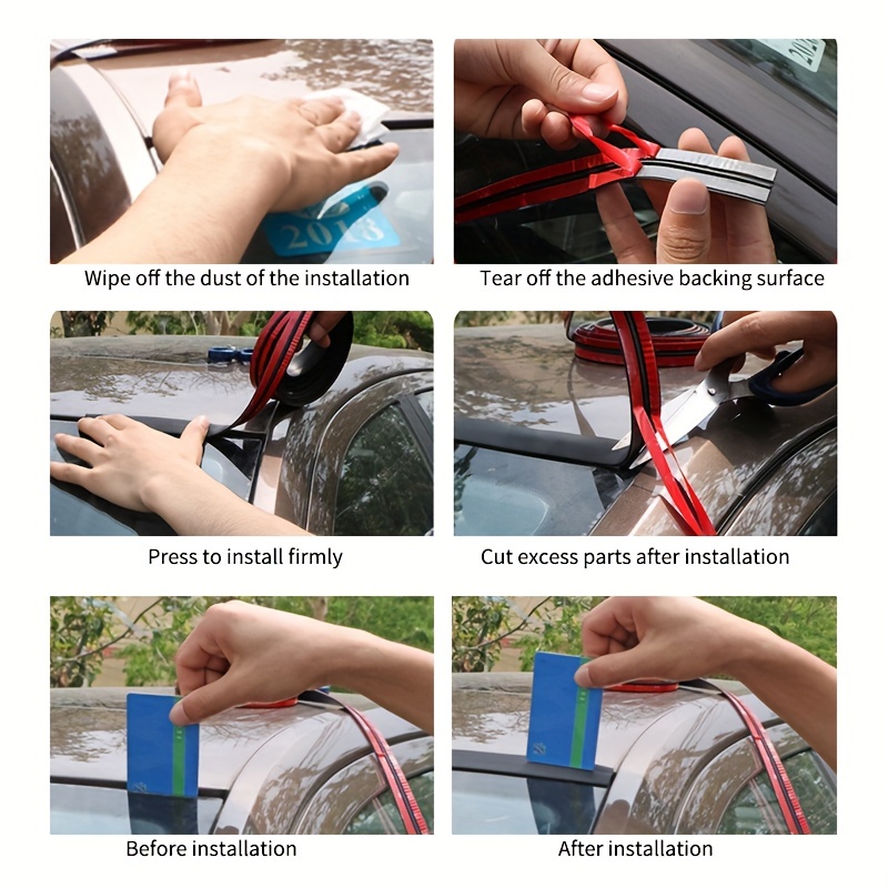 Car Rubber Seal Strips Auto Seal Protector Sticker Window Edge Windshield Roof Rubber Sealing Strip Noise Insulation