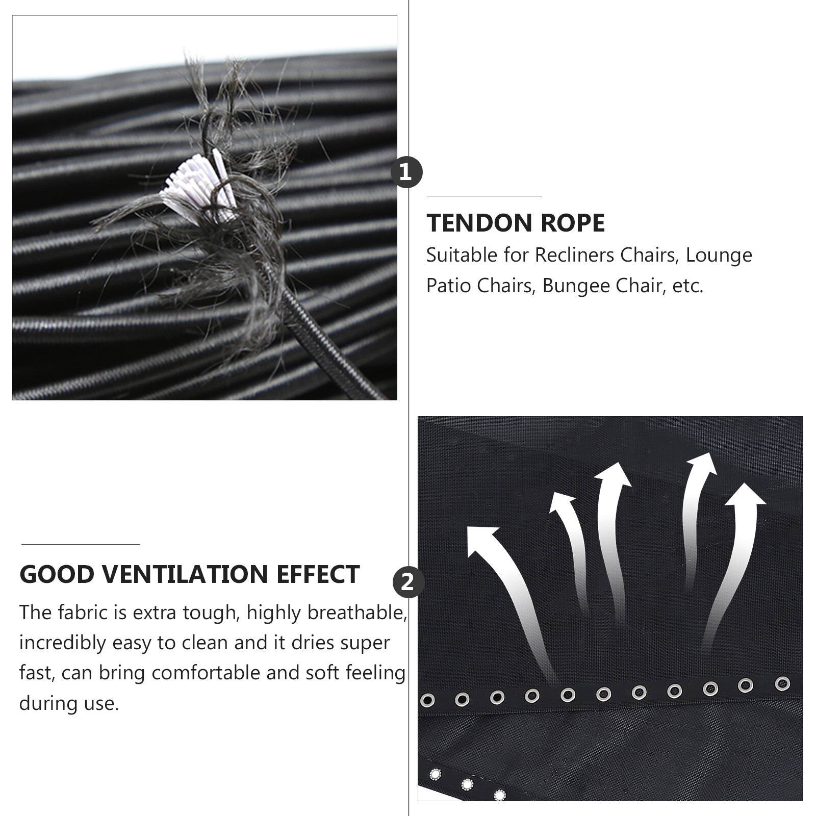 Recliner Accessories Bungee Chair Replacement Kit Deck Cloth Chaise Lounge Outdoor Chairs Folding Rope