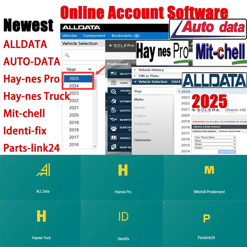 Cuenta en línea 2024 para datos automáticos Alldata, el más nuevo software de reparación de automóviles para datos de automóvil, todos los datos Hay-nes PRO, compatible con inicio de sesión móvil/PC